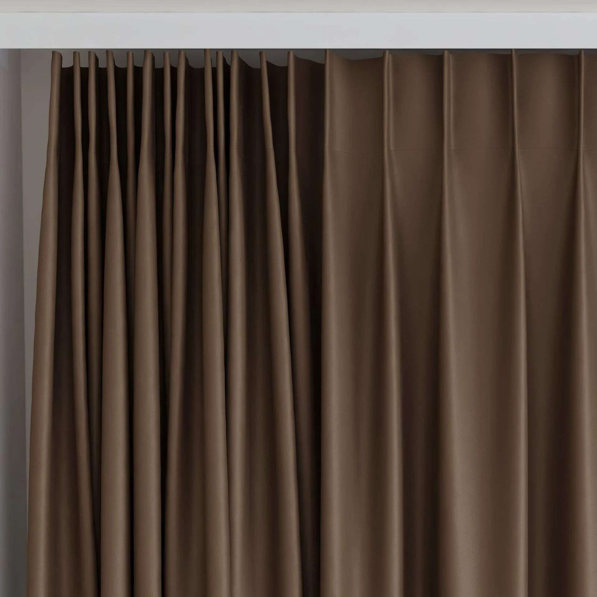Top view of Blockbuster Maroon, on curtain rail