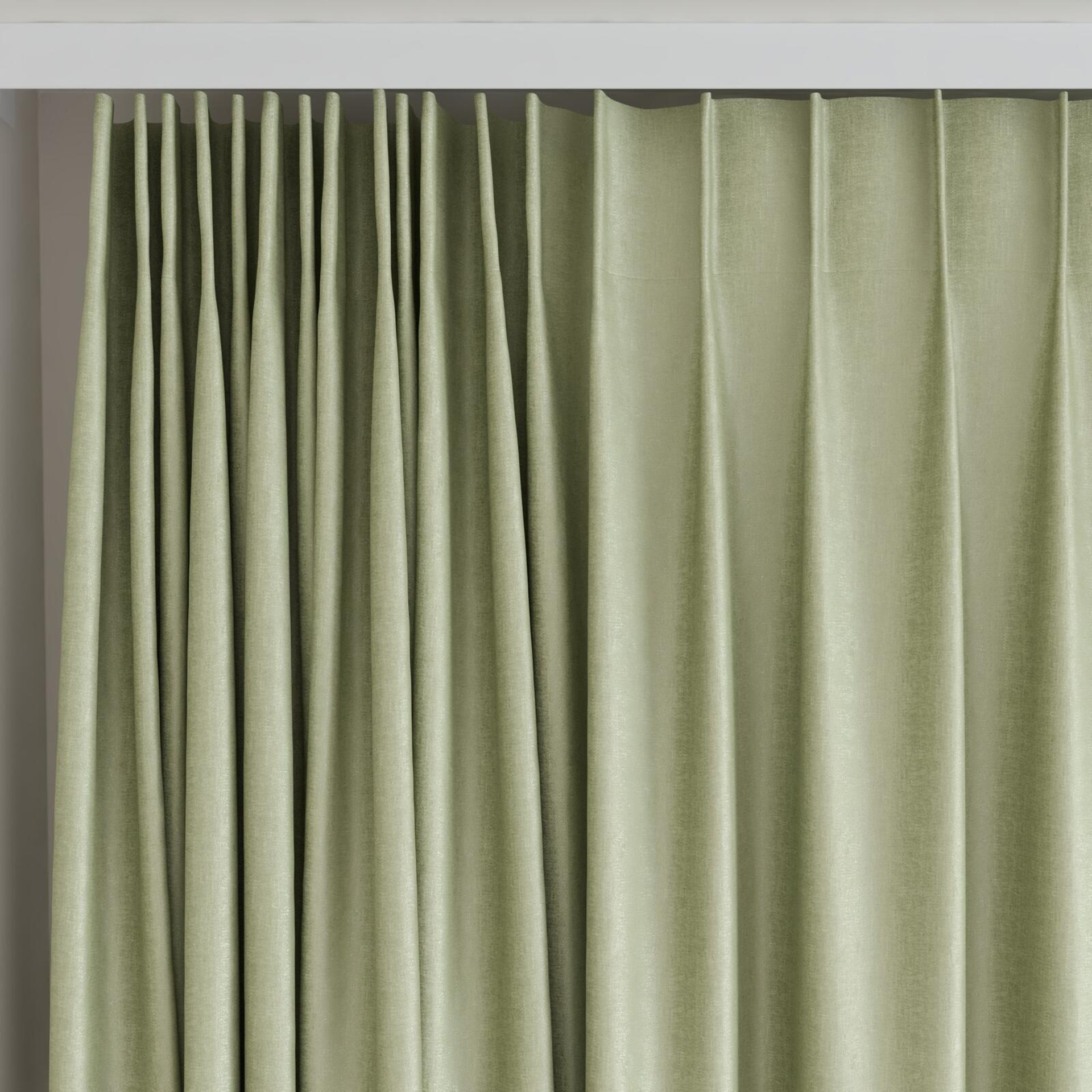 Top view of Rewind Mint, on curtain rail