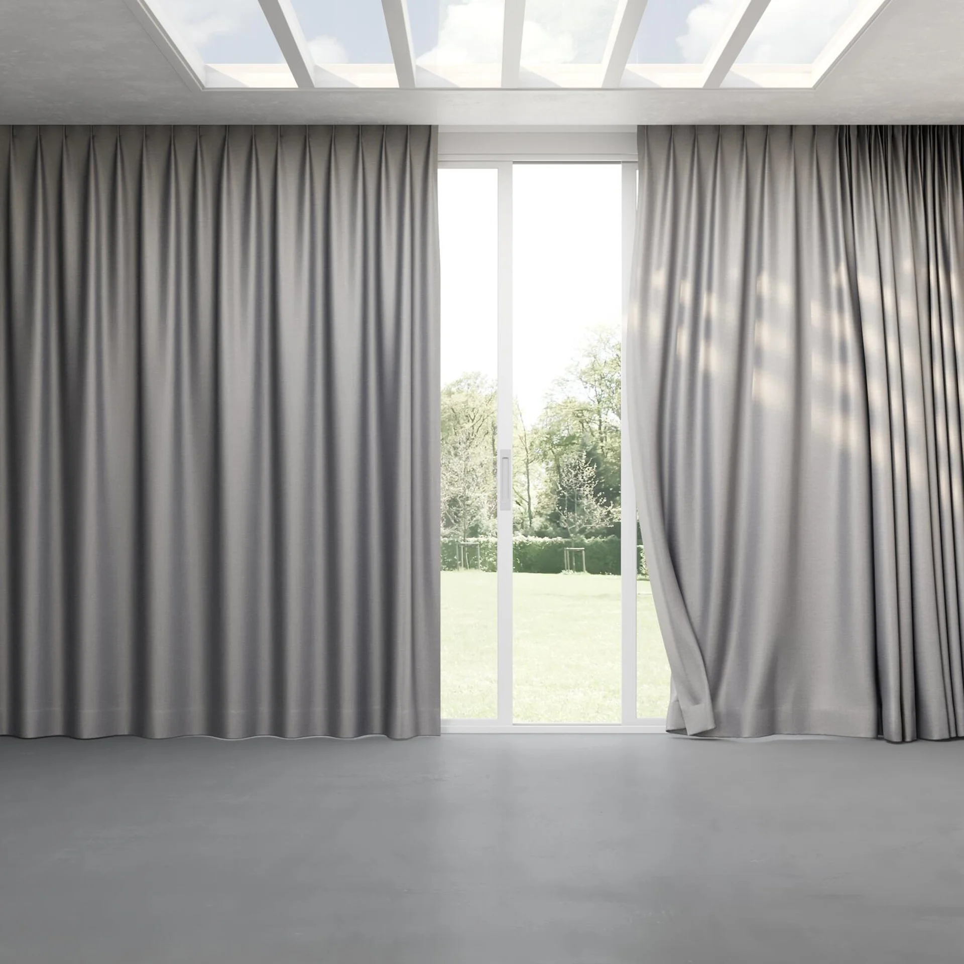 Full view of Stallion 2 Blackout Ash, pinch pleat