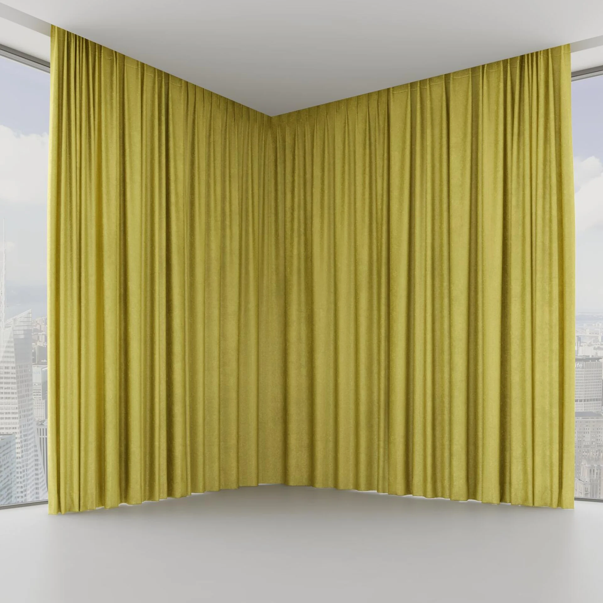 Front view of Hug Chartreuse, on hidden rail