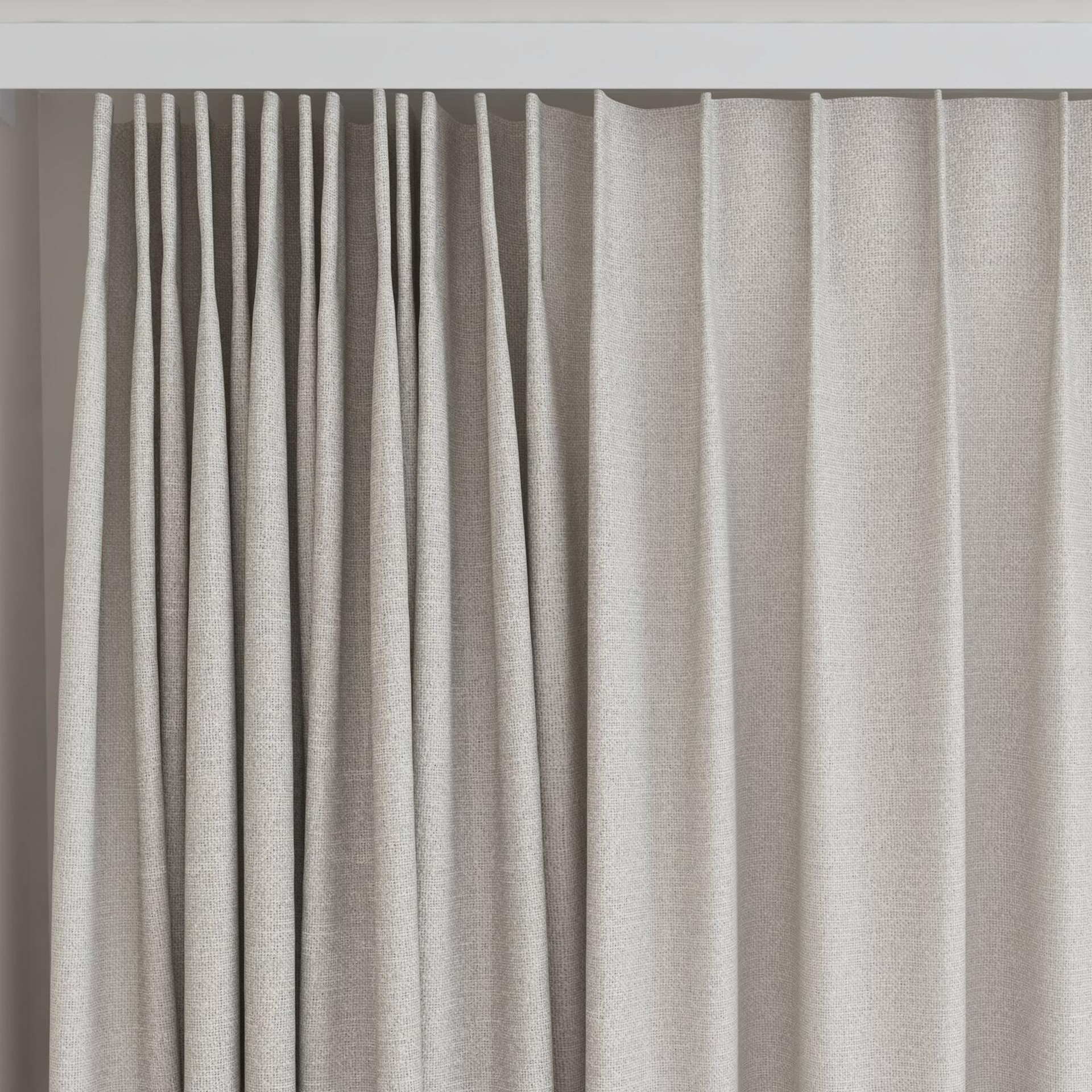Top view of Revel Gravel, on curtain rail