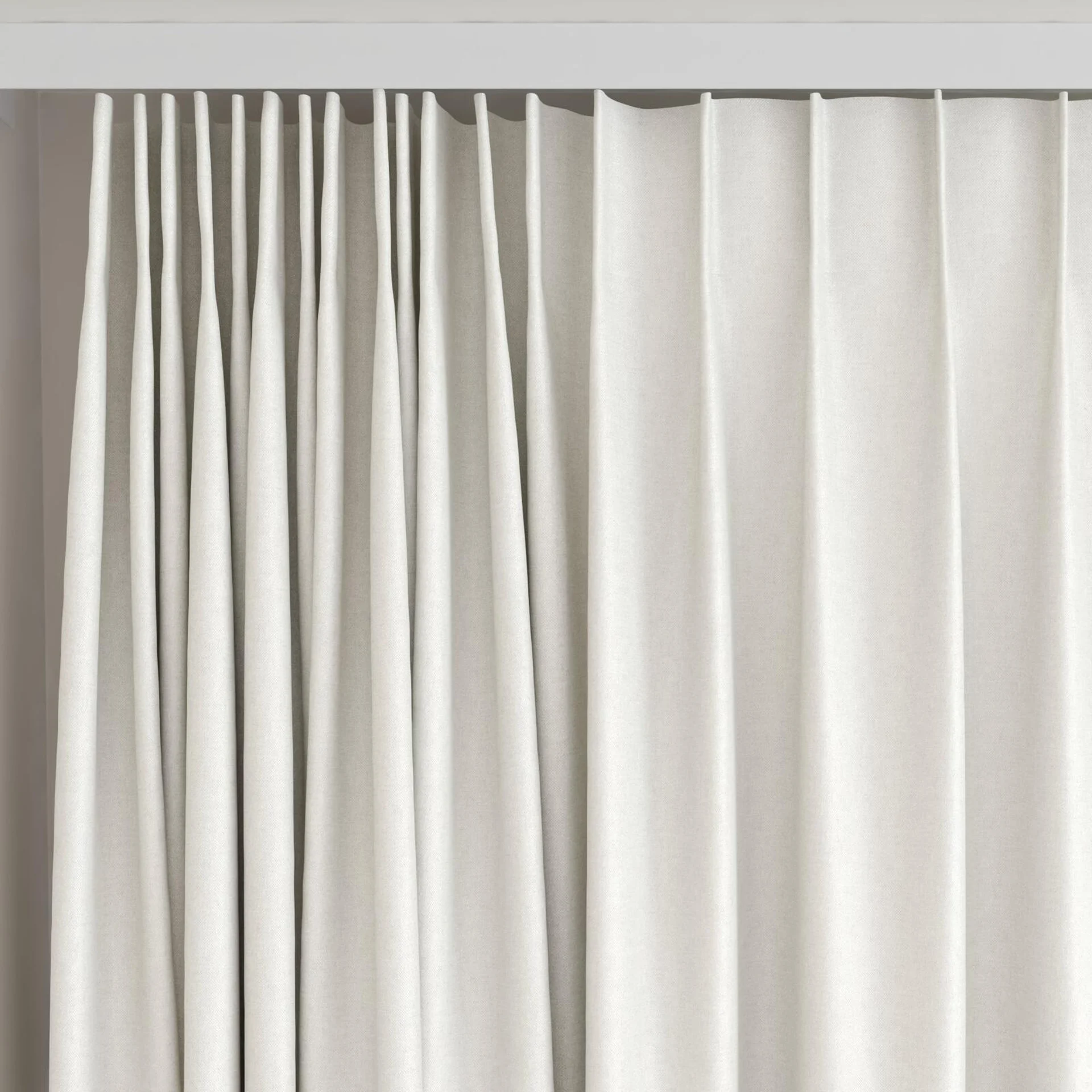 Top view of Heron Ricepaper, on curtain rail